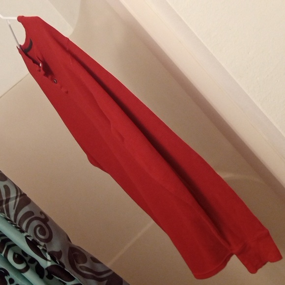 Polo Ralph Lauren Cotton Long Sleeve Logo Shirt Thermal Textured Red ♥️ - Picture 8 of 14